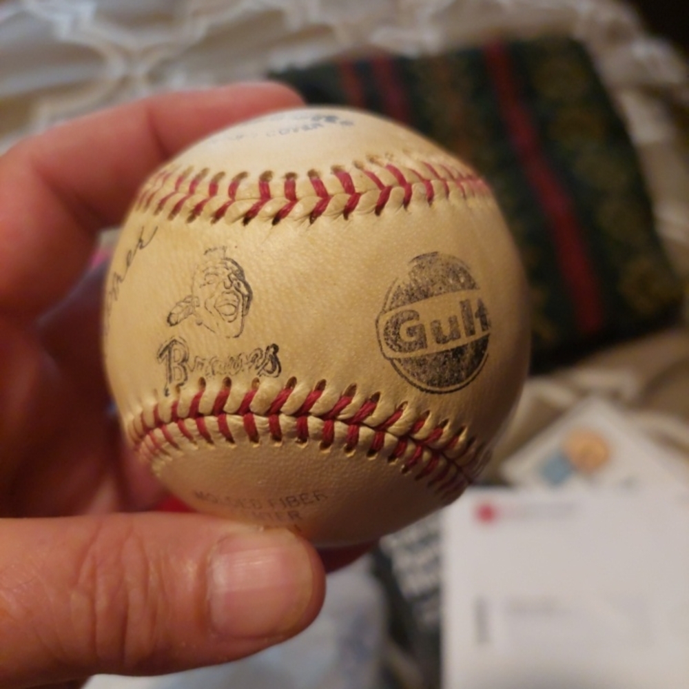 Braves Baseball with Red Stitching. 1982 Very Hard To Find  Giveaway Baseball
